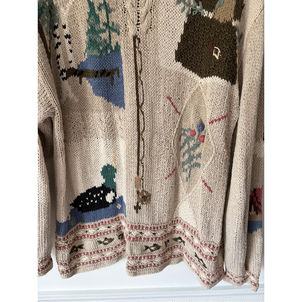 Woolrich Linen Cotton Sweater Fishing Pole Duck Long size XL - Picture 7 of 8